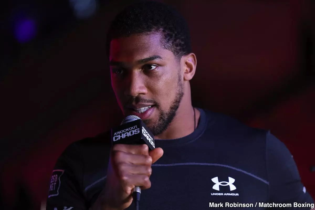 Anthony Joshua’s thoughts on Fury vs. Usyk Fight