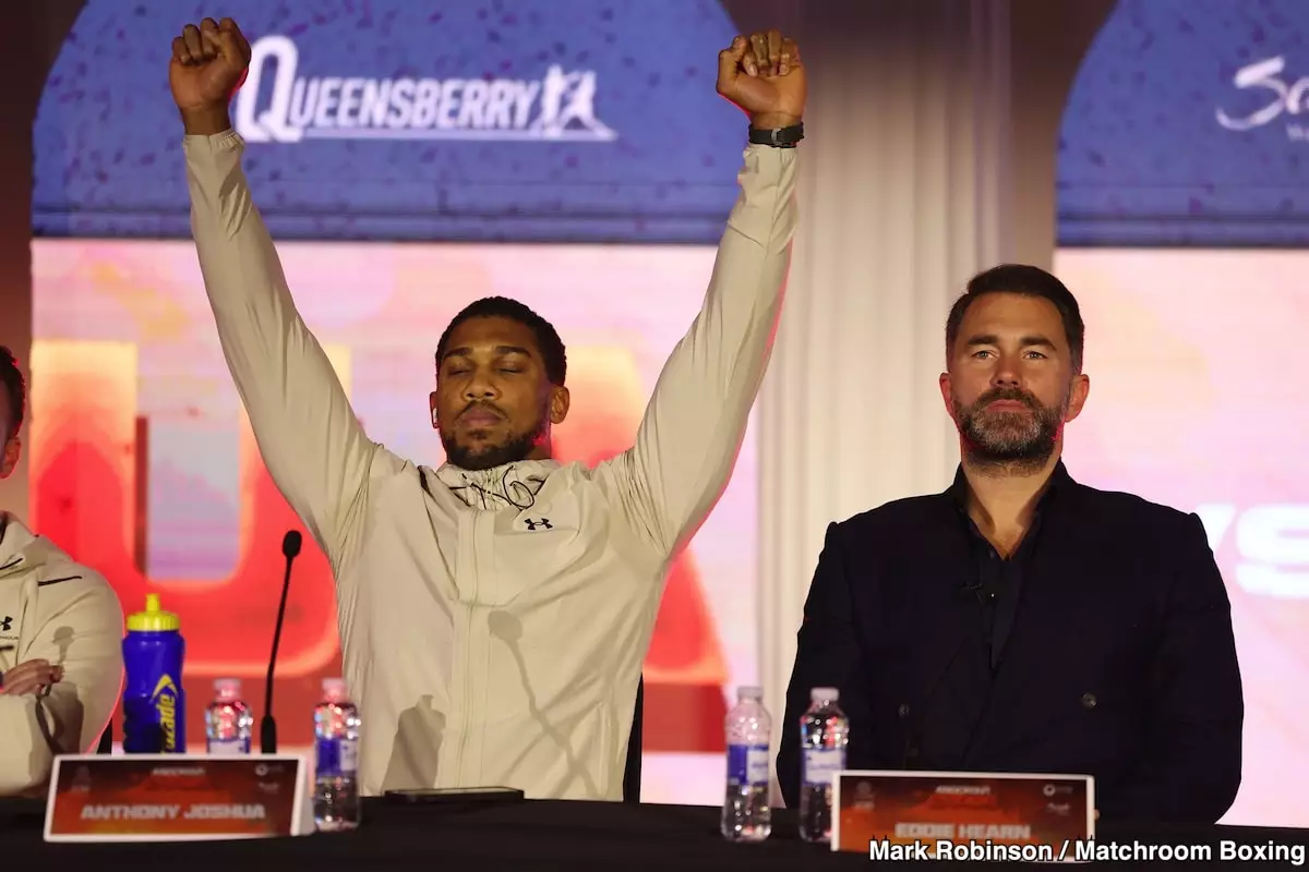 Matchroom Faces Heavy Responsibility with Tyson Fury Vs. Anthony Joshua Showdown